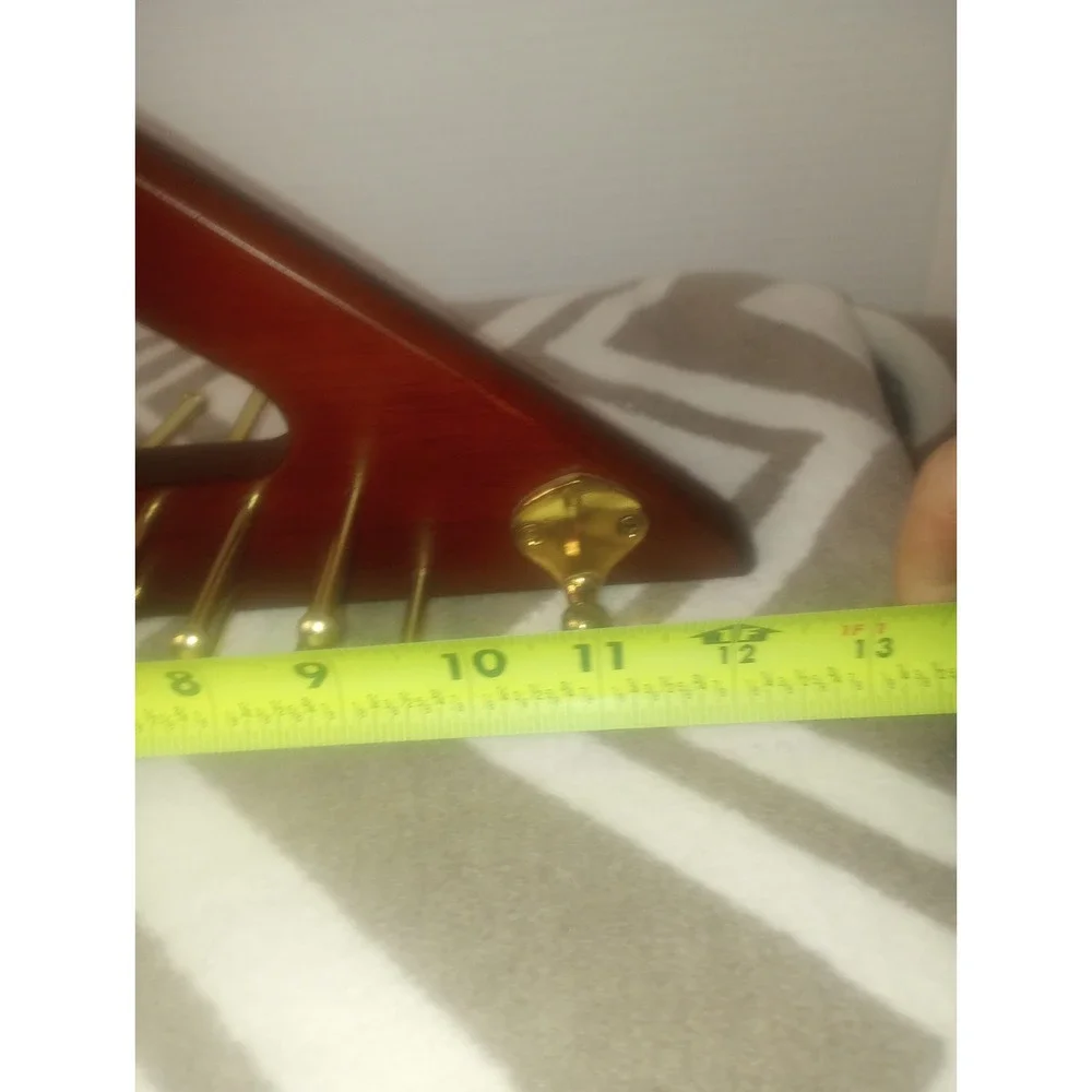 Wooden And Gold Tone Hanging Neck tie- Belt Holder‎ Rack Taiwan